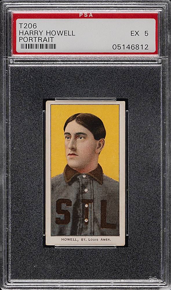 1909-1911 T206 White Border Harry Howell Portrait PSA EX 5