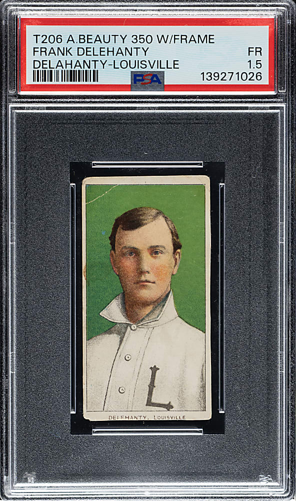 1909-1911 T206 White Border Frank Delehanty PSA FAIR 1.5 - American Beauty 350 Back