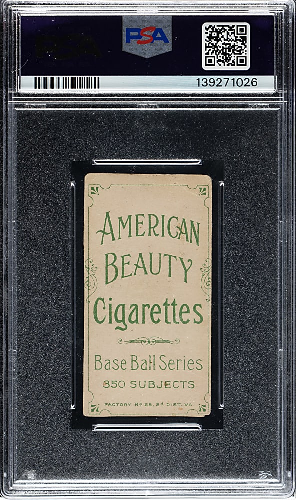 1909-1911 T206 White Border Frank Delehanty PSA FAIR 1.5 - American Beauty 350 Back