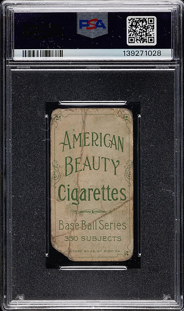 1909-1911 T206 White Border John Butler PSA POOR 1 - American Beauty 350 Back