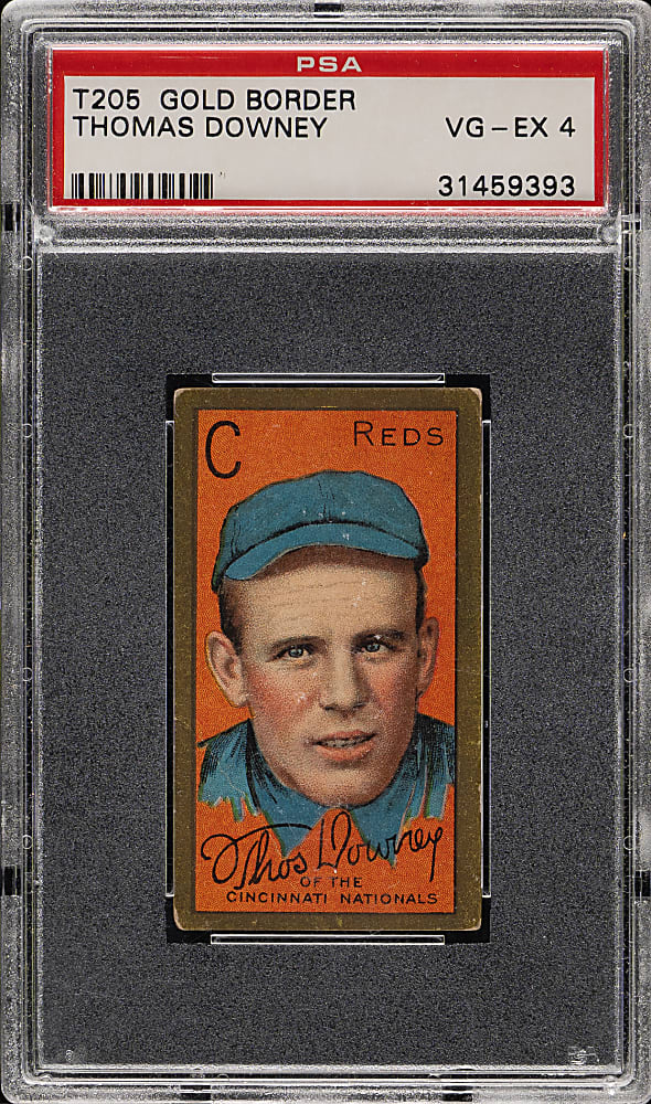 1911 T205 Gold Border Thomas Downey PSA VG-EX 4