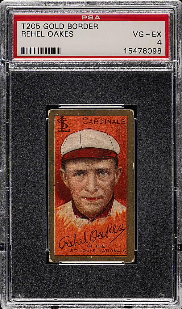 1911 T205 Gold Border Rebel Oakes PSA VG-EX 4