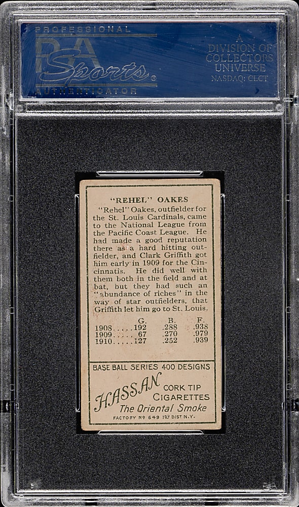 1911 T205 Gold Border Rebel Oakes PSA VG-EX 4