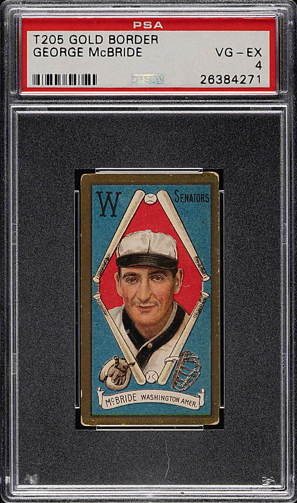 1911 T205 Gold Border George McBride PSA VG-EX 4