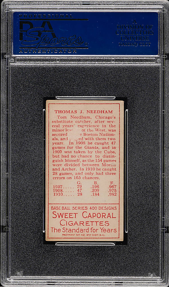 1911 T205 Gold Border Thomas Needham PSA VG-EX 4