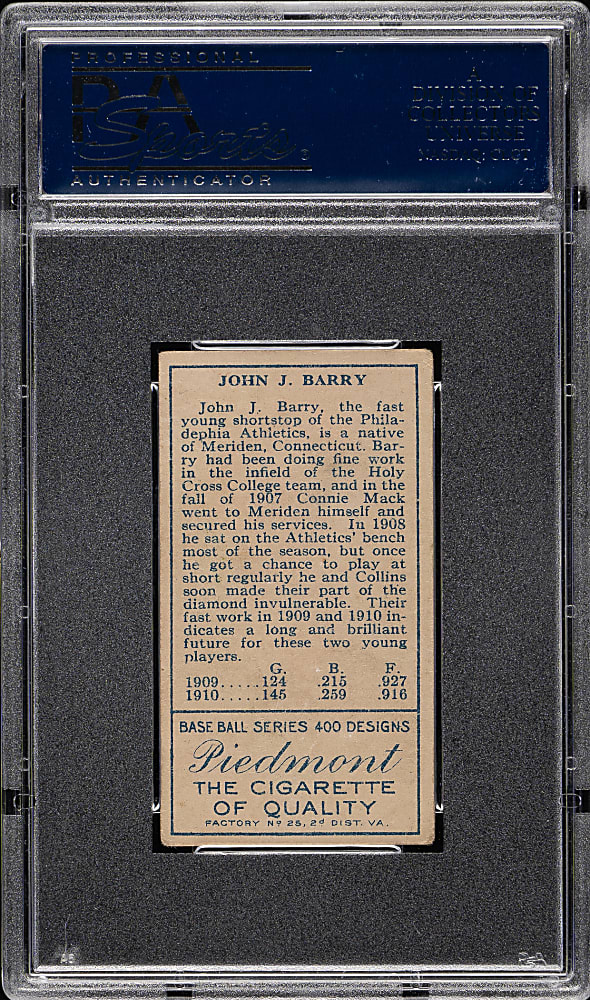1911 T205 Gold Border Jack Barry PSA VG-EX 4