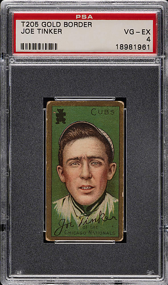 1911 T205 Gold Border Joe Tinker PSA VG-EX 4