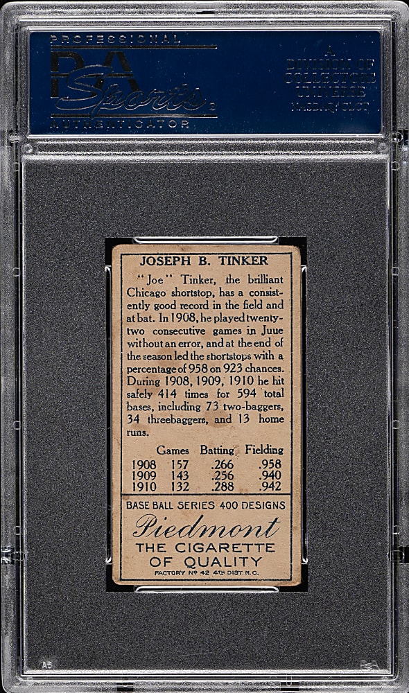 1911 T205 Gold Border Joe Tinker PSA VG-EX 4