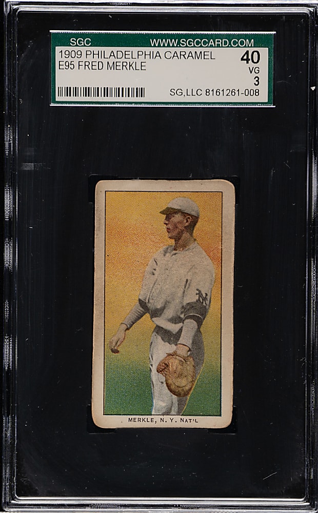 1909 E95 Philadelphia Caramel Fred Merkle SGC VG 40
