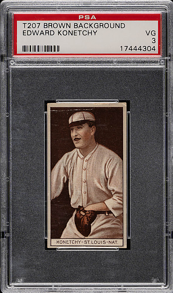 1912 T207 Brown Background Edward Konetchy PSA VG 3