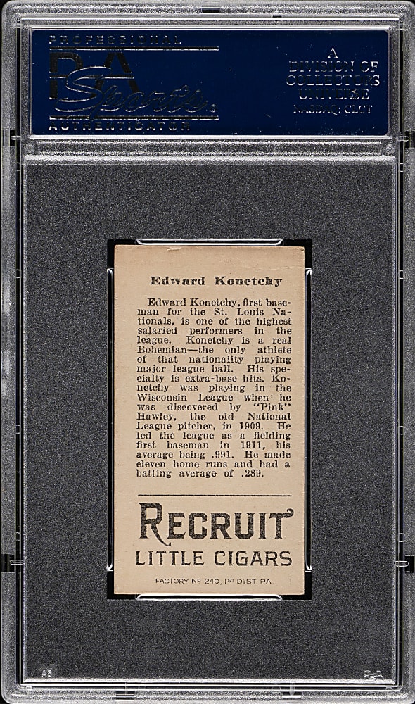 1912 T207 Brown Background Edward Konetchy PSA VG 3