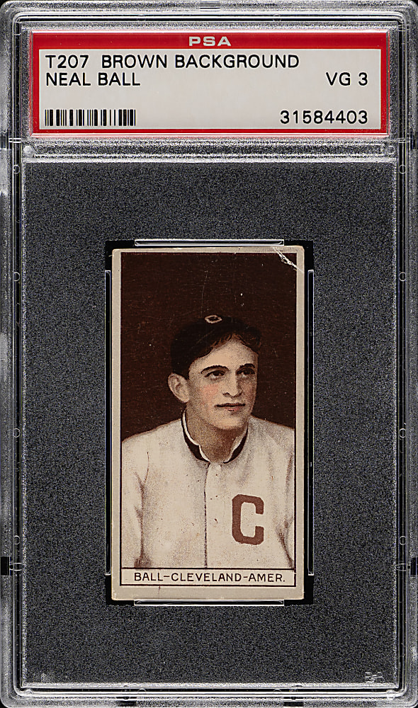 1912 T207 Brown Background Neal Ball PSA VG 3