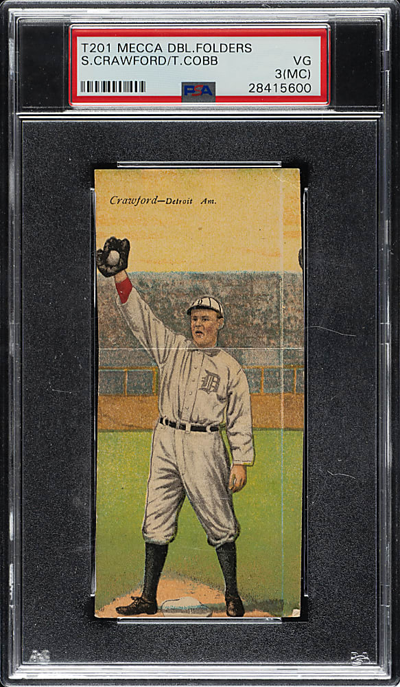 1911 T201 Mecca Double Folders Ty Cobb/Sam Crawford PSA VG 3 (MC)
