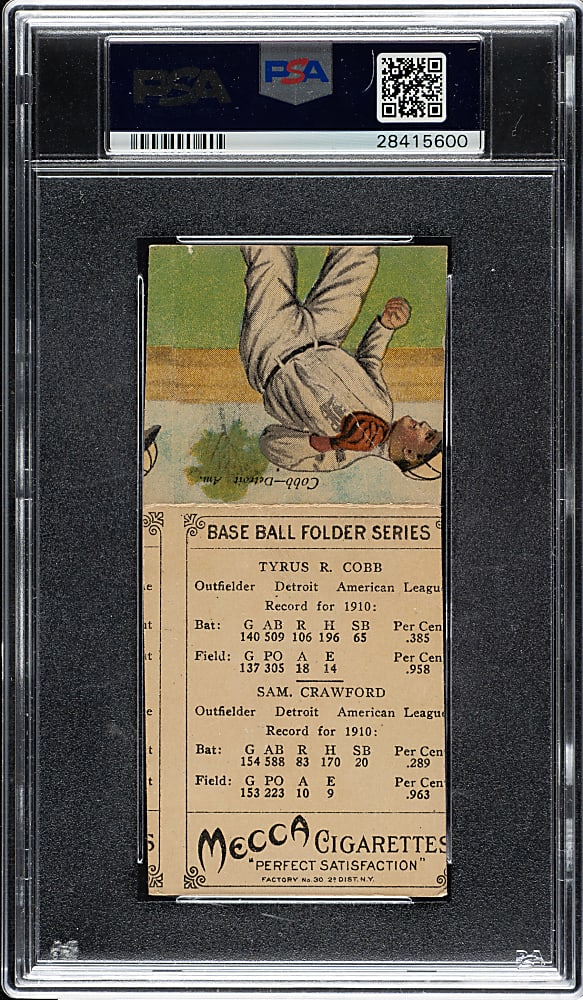 1911 T201 Mecca Double Folders Ty Cobb/Sam Crawford PSA VG 3 (MC)