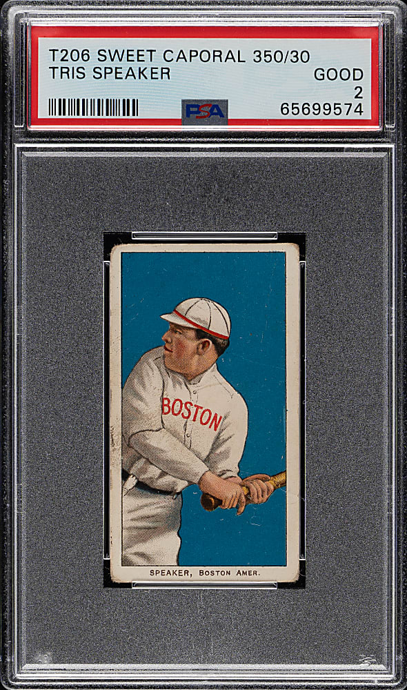1909-1911 T206 White Border Tris Speaker Rookie PSA GOOD 2