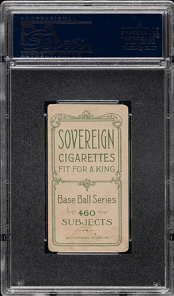 1909-1911 T206 White Border Hugh Duffy PSA VG 3 - Sovereign 460 Back