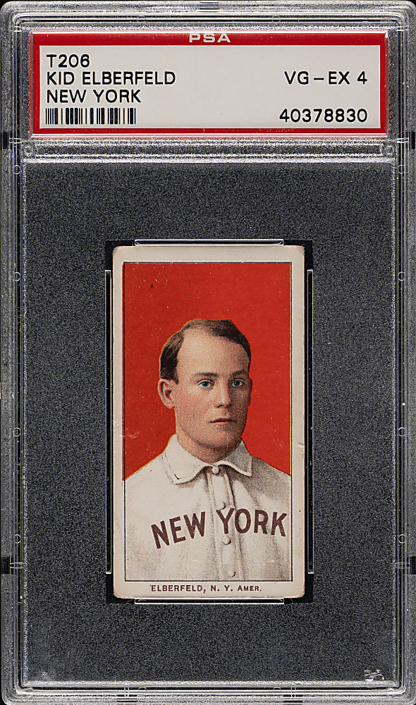 1909-1911 T206 White Border Kid Elberfeld Portrait New York PSA VG-EX 4