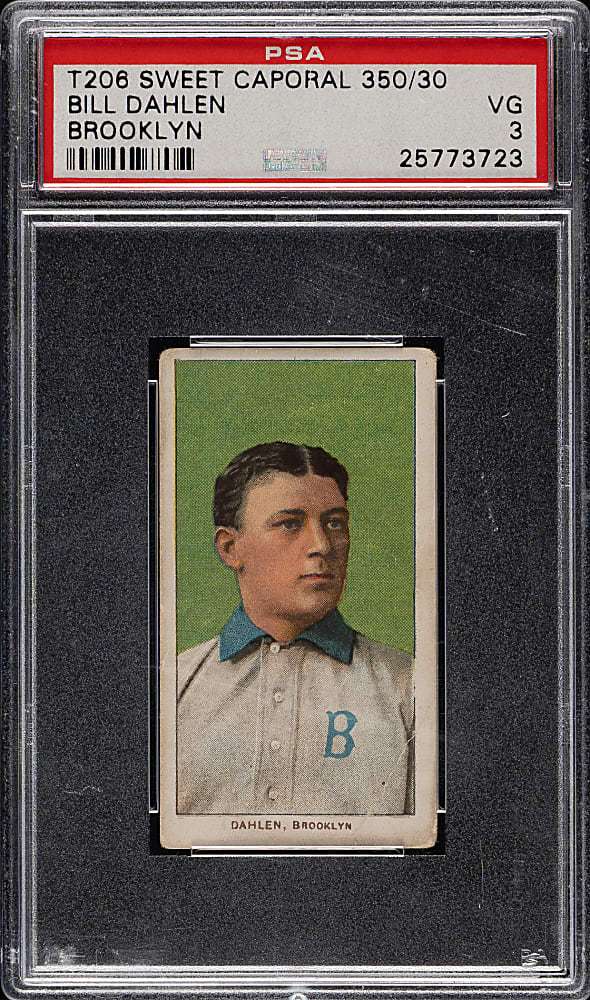 1909-1911 T206 White Border Bill Dahlen Brooklyn PSA VG 3