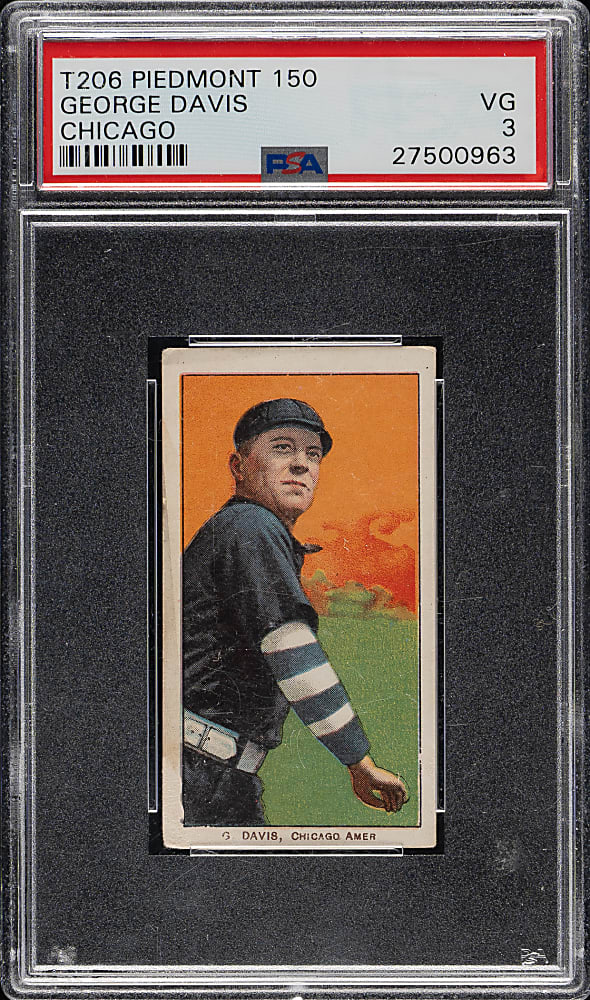 1909-1911 T206 White Border George Davis PSA VG 3