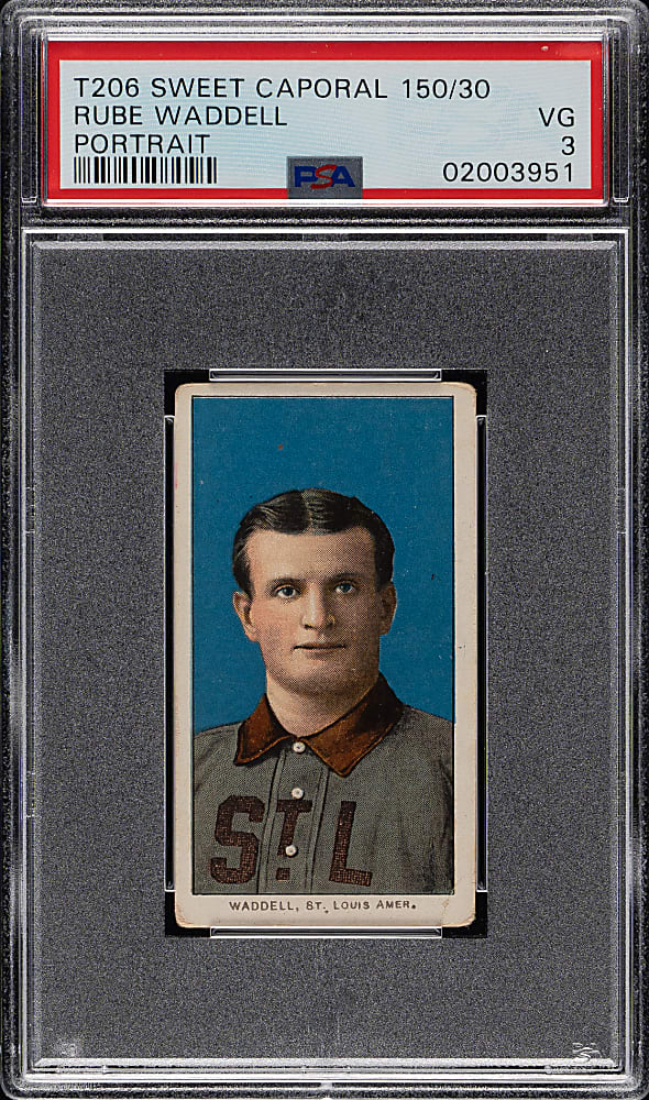 1909-1911 T206 White Border Rube Waddell Portrait PSA VG 3