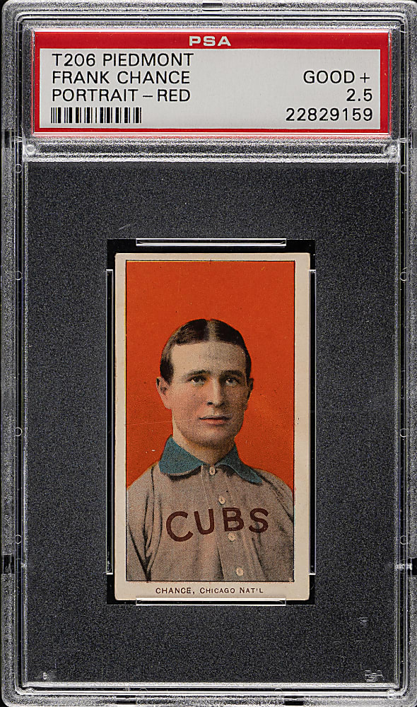 1909-1911 T206 White Border Frank Chance Portrait Red Background PSA GOOD+ 2.5
