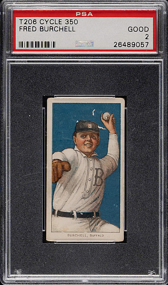 1909-1911 T206 White Border Fred Burchell PSA GOOD 2 - Cycle 350 Back