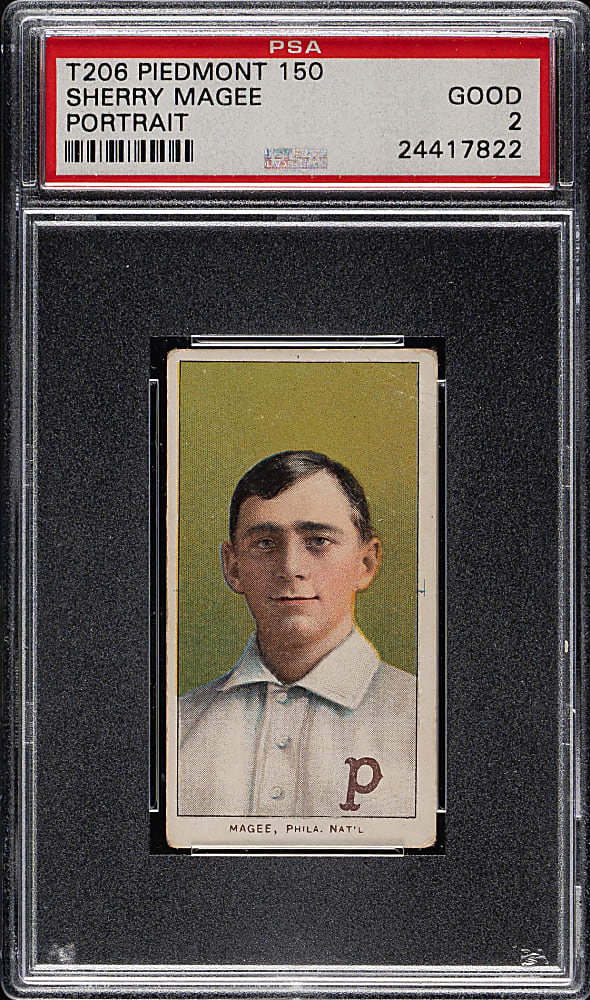 1909-1911 T206 White Border Sherry Magee Portrait PSA GOOD 2