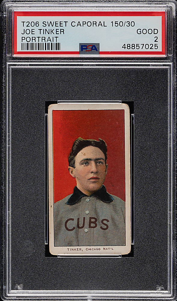 1909-1911 T206 White Border Joe Tinker Portrait PSA GOOD 2