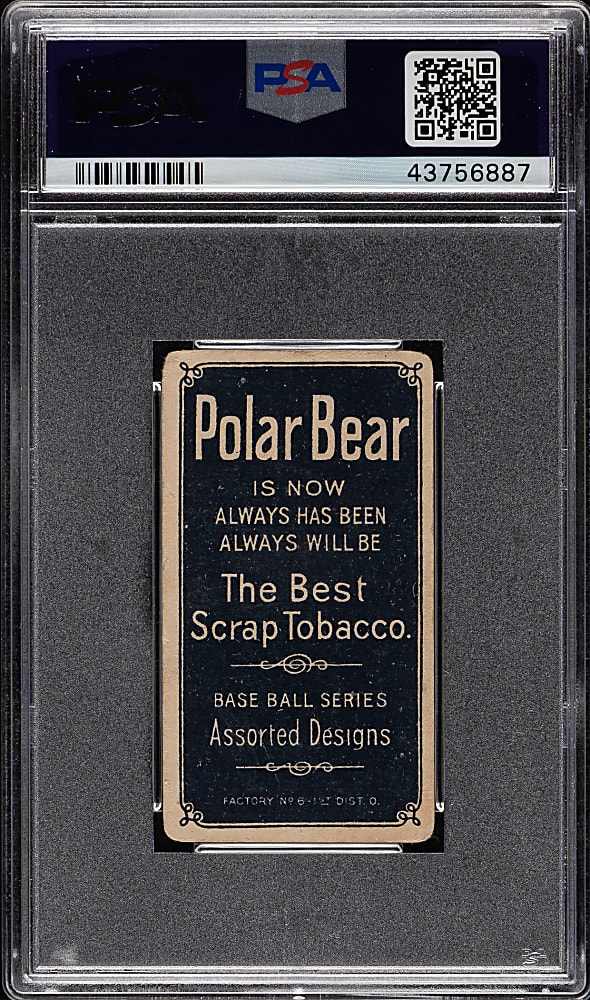 1909-1911 T206 White Border Sam Crawford with Bat PSA GOOD 2 - Polar Bear Back