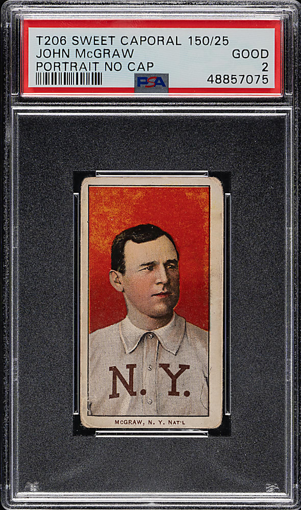 1909-1911 T206 White Border John McGraw Portrait No Cap PSA GOOD 2