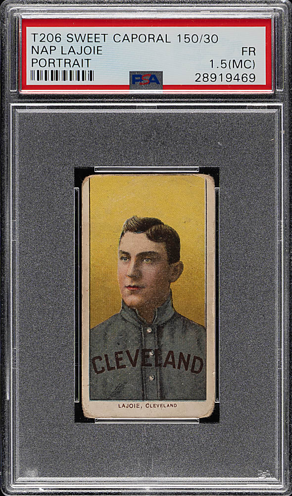 1909-1911 T206 White Border Nap Lajoie Portrait PSA FAIR 1.5 (MC)