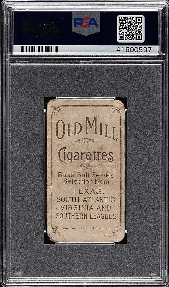 1909-1911 T206 White Border Jack Bastian Southern Leaguer PSA POOR 1 - Old Mill Back