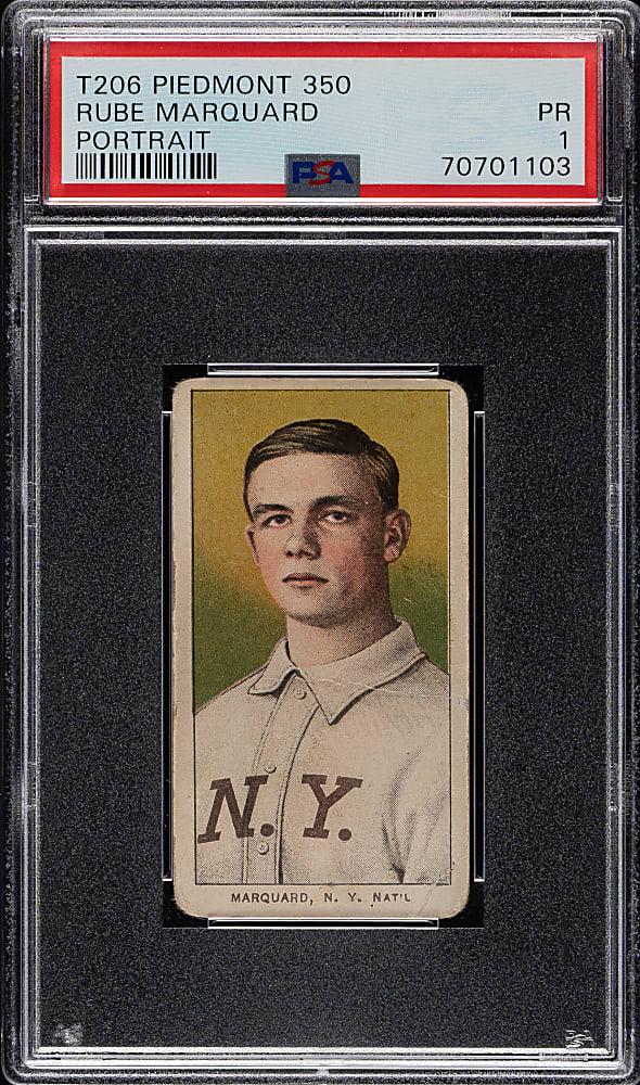 1909-1911 T206 White Border Rube Marquard Portrait PSA POOR 1