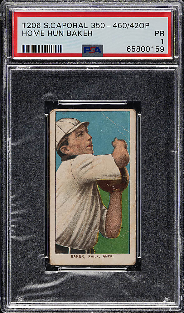 1909-1911 T206 White Border Home Run Baker PSA POOR 1