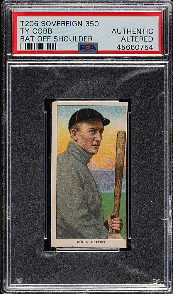 1909-1911 T206 White Border Ty Cobb Bat Off Shoulder PSA Authentic - Sovereign 350 Back