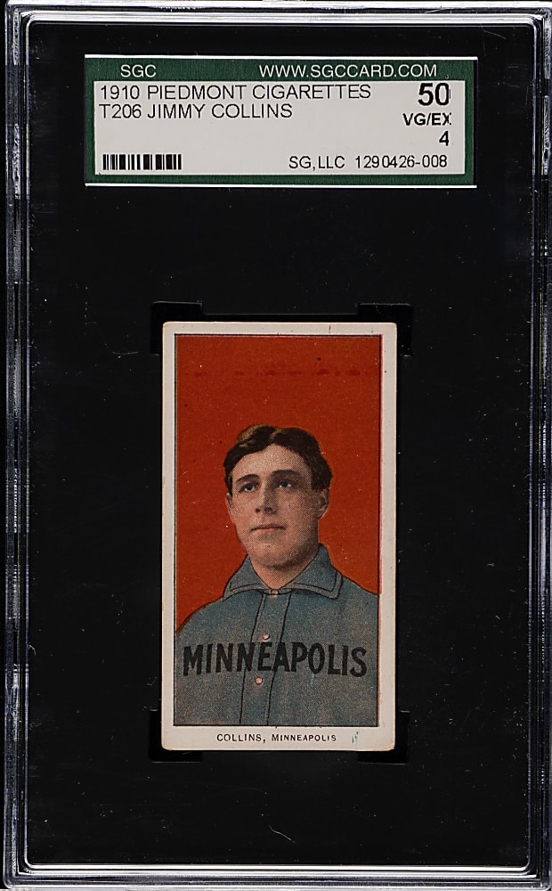 1909-1911 T206 White Border Jimmy Collins SGC VG/EX 50