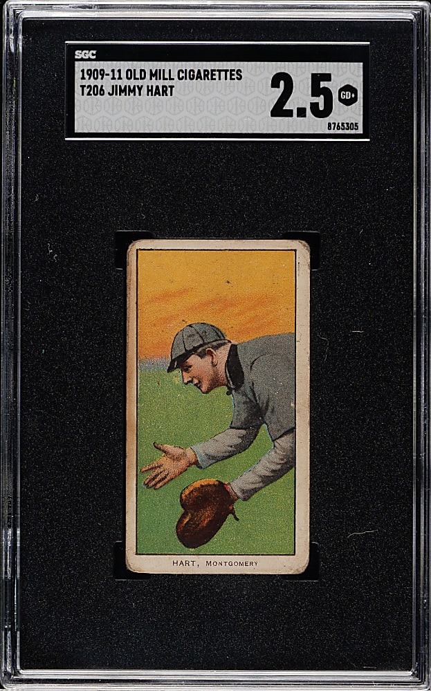 1909-1911 T206 White Border Jimmy Hart Southern Leaguer SGC GOOD+ 2.5 - Old Mill Back