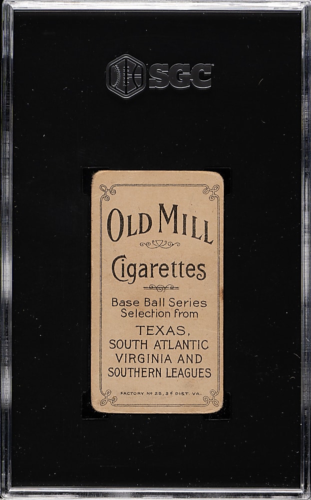 1909-1911 T206 White Border William Otey Southern Leaguer SGC FAIR 1.5 - Old Mill Back