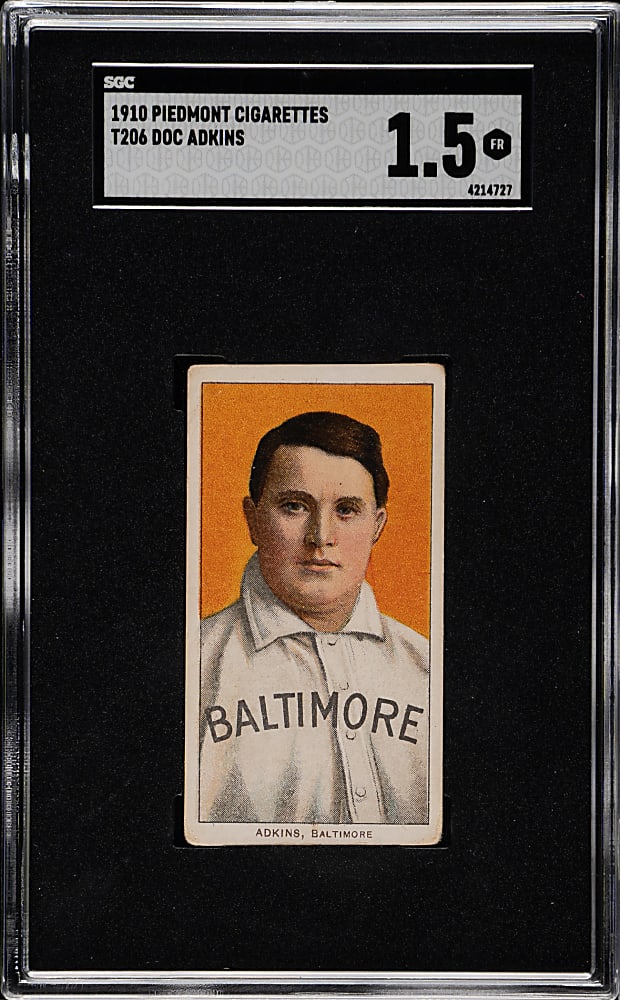 1909-1911 T206 White Border Doc Adkins SGC FAIR 1.5