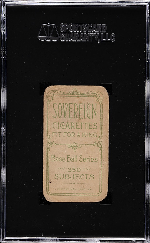 1909-1911 T206 White Border Hal Chase Portrait Blue Background SGC POOR 1 - Sovereign 350 Back