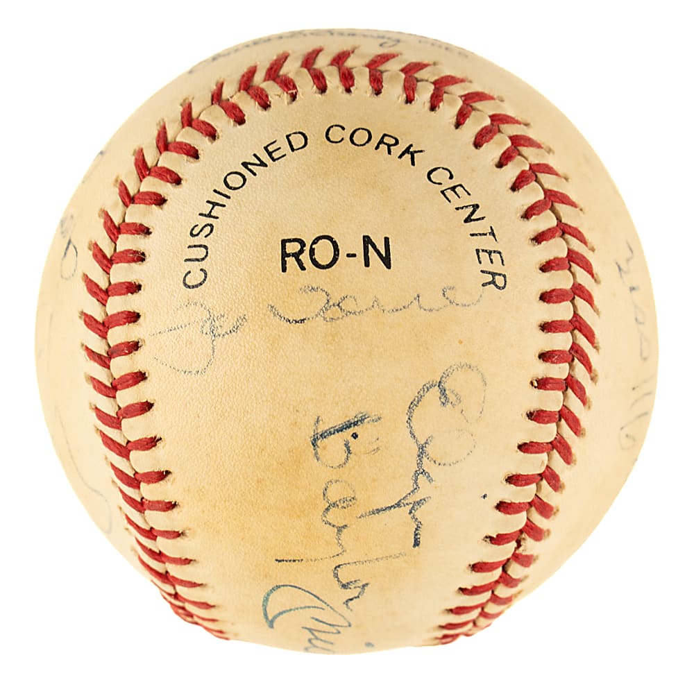 Hall of Fame and Stars Multi-Signed Baseball with Mickey Mantle, Elgin Baylor, and Rick Barry - JSA