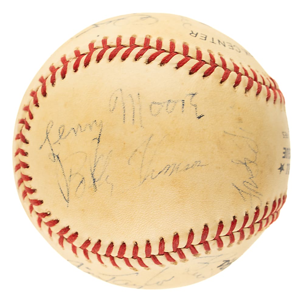 Hall of Fame and Stars Multi-Signed Baseball with Mickey Mantle, Elgin Baylor, and Rick Barry - JSA