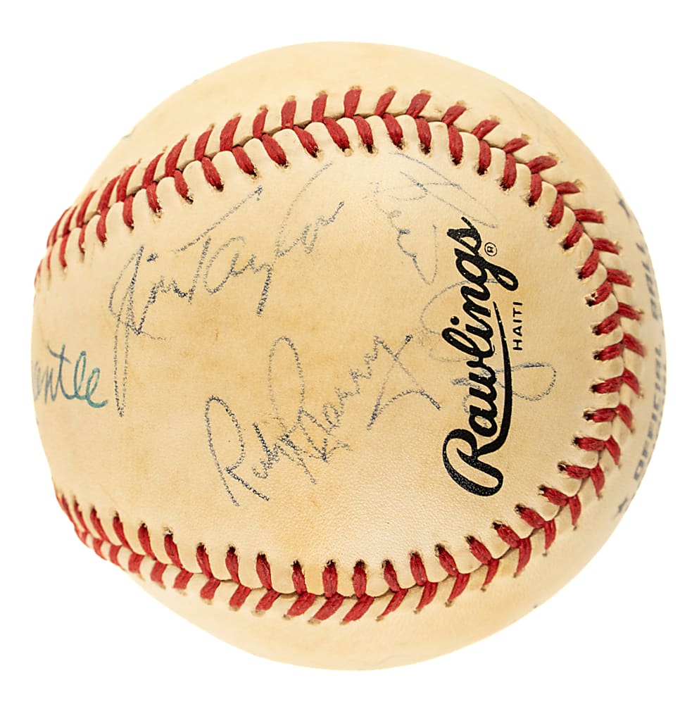 Hall of Fame and Stars Multi-Signed Baseball with Mickey Mantle, Elgin Baylor, and Rick Barry - JSA