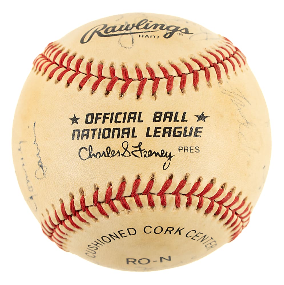 Hall of Fame and Stars Multi-Signed Baseball with Mickey Mantle, Elgin Baylor, and Rick Barry - JSA