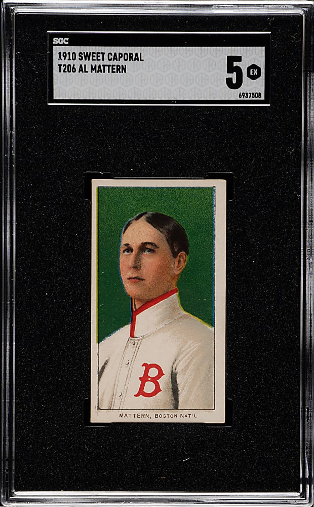 1909-1911 T206 White Border Al Mattern SGC EX 5