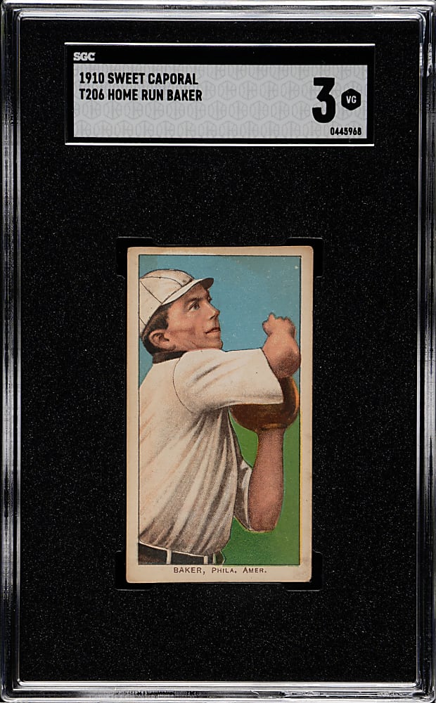 1909-1911 T206 White Border Home Run Baker SGC VG 3