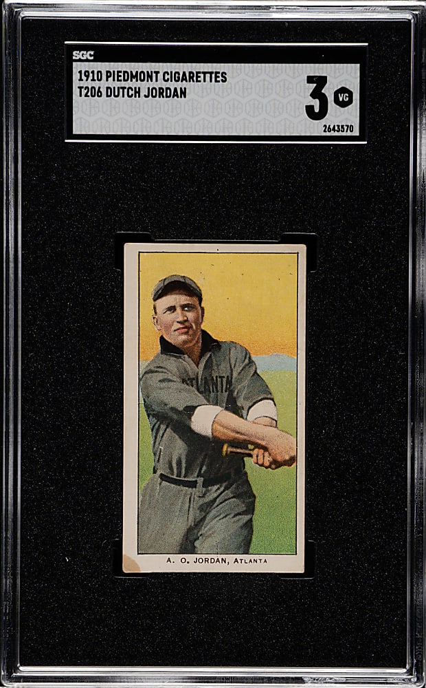 1909-1911 T206 White Border Dutch Jordan Southern Leaguer SGC VG 3