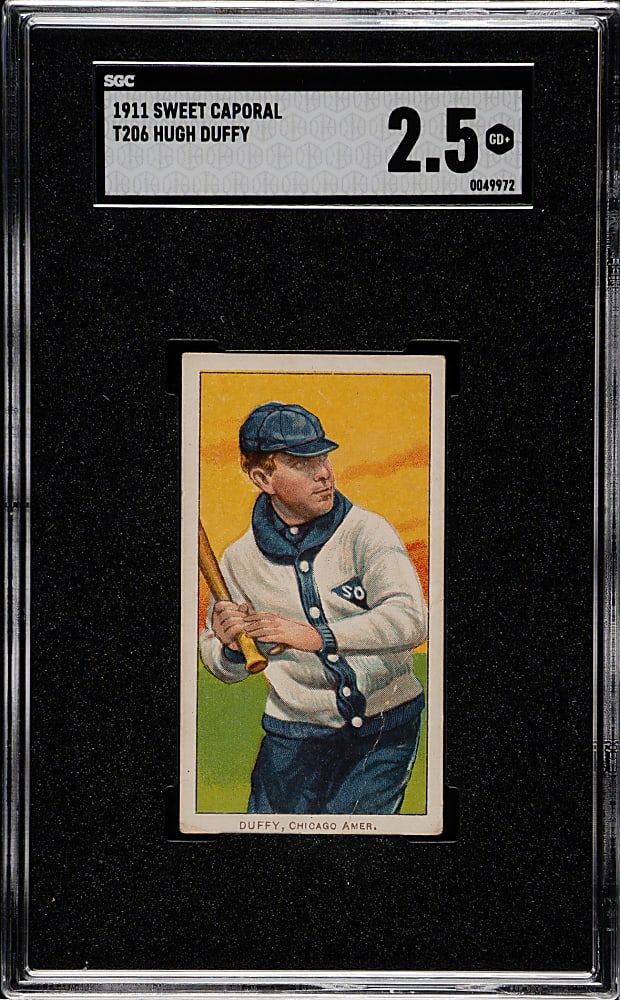 1909-1911 T206 White Border Hugh Duffy SGC GOOD+ 2.5