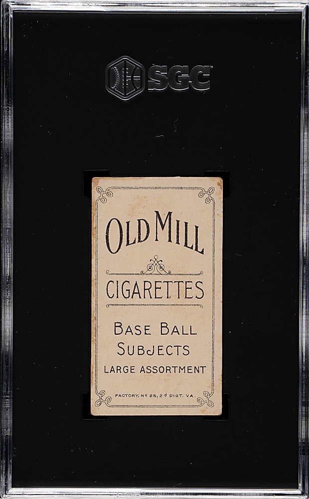 1909-1911 T206 White Border Christy Mathewson Dark Cap SGC GOOD+ 2.5 - Old Mill Back