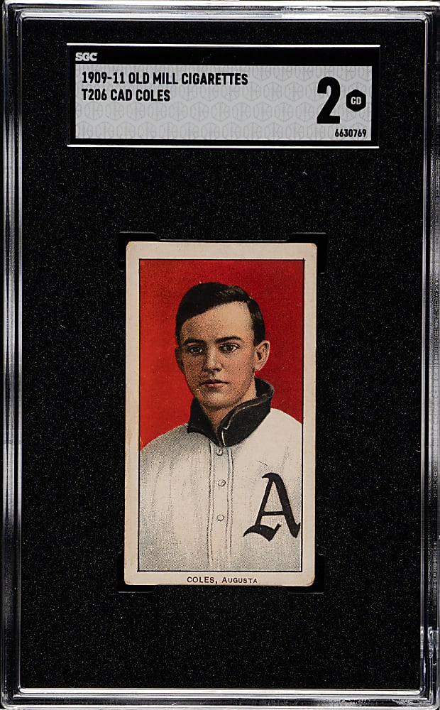 1909-1911 T206 White Border Cad Coles Southern Leaguer SGC GOOD 2 - Old Mill Back